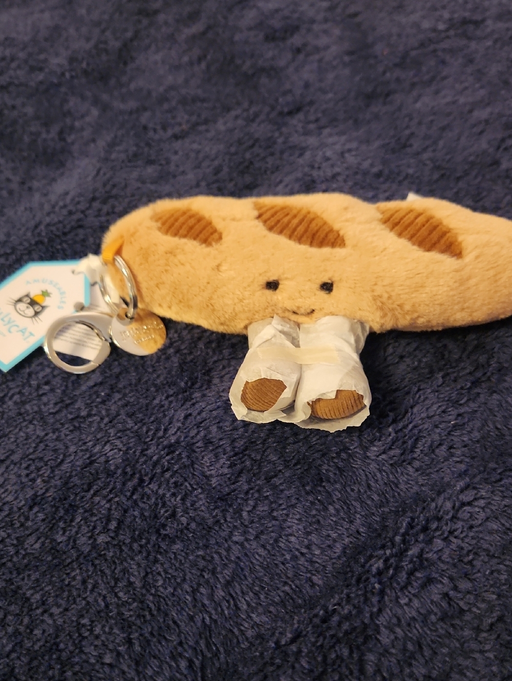 Jellycat Baguette Keychain Accessory in Light Brown